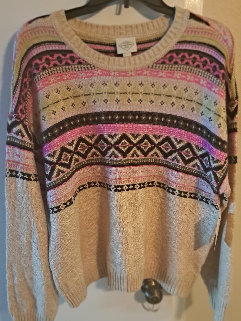 St. John’s Bay XXL Fair Isle Geometric Knit Sweater NWT - Picture 3 of 7